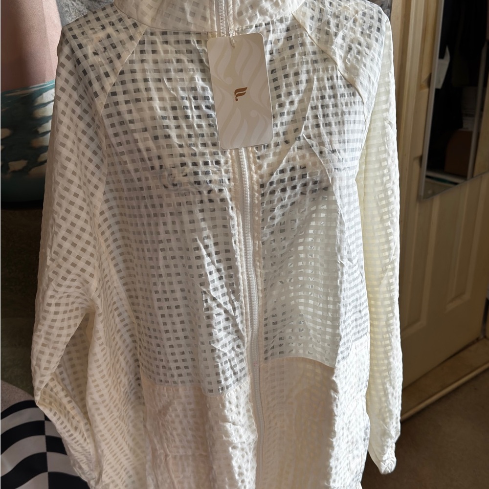 Fabletics White Cleo Mesh Lightweight Jacket NWT - image 1